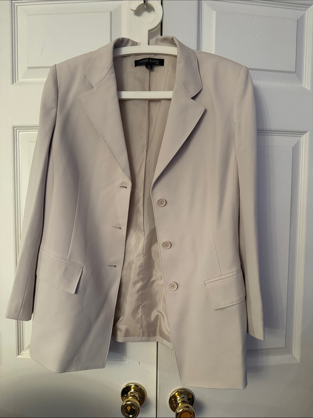 Anne Klein Light Cream Single-Breasted Blazer